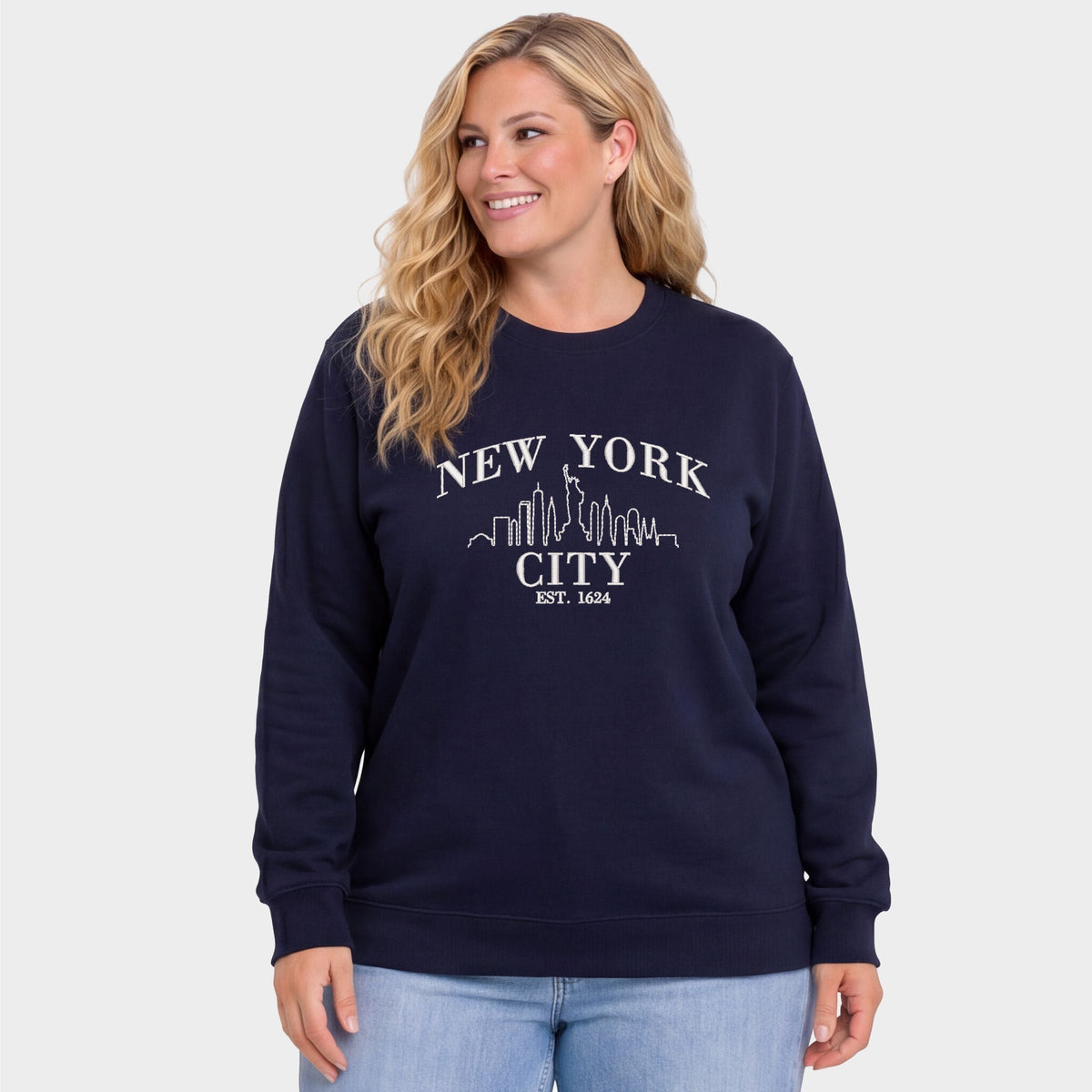 Embroidered New York City - Women's Plus Sized Graphic Sweatshirt