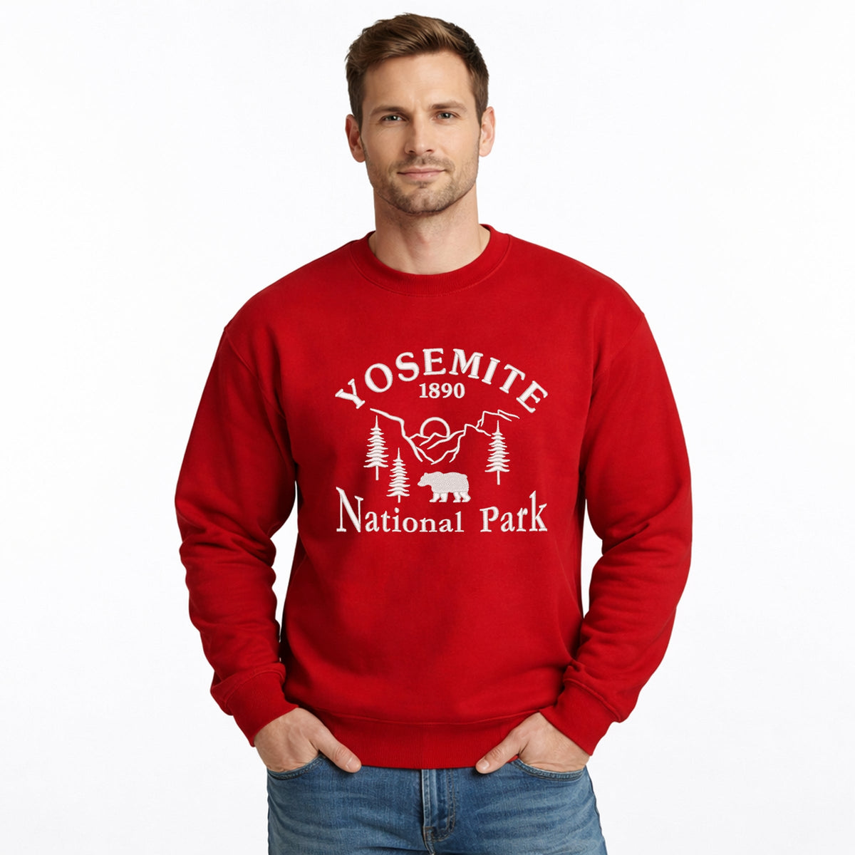 Embroidered Yosemite National Park - Men's Graphic Sweatshirt