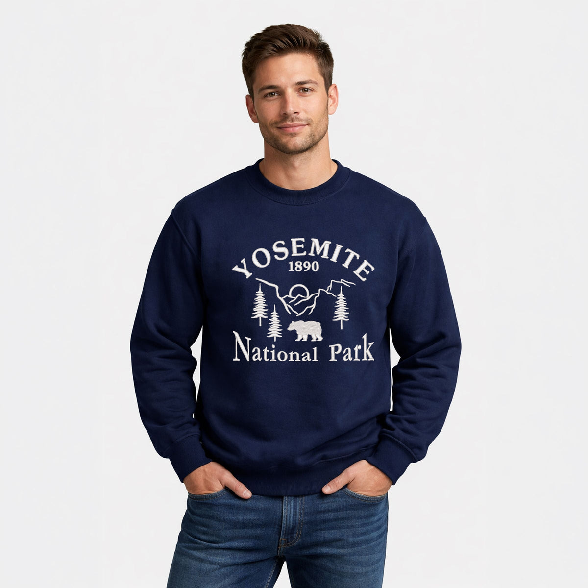 Embroidered Yosemite National Park - Men's Graphic Sweatshirt
