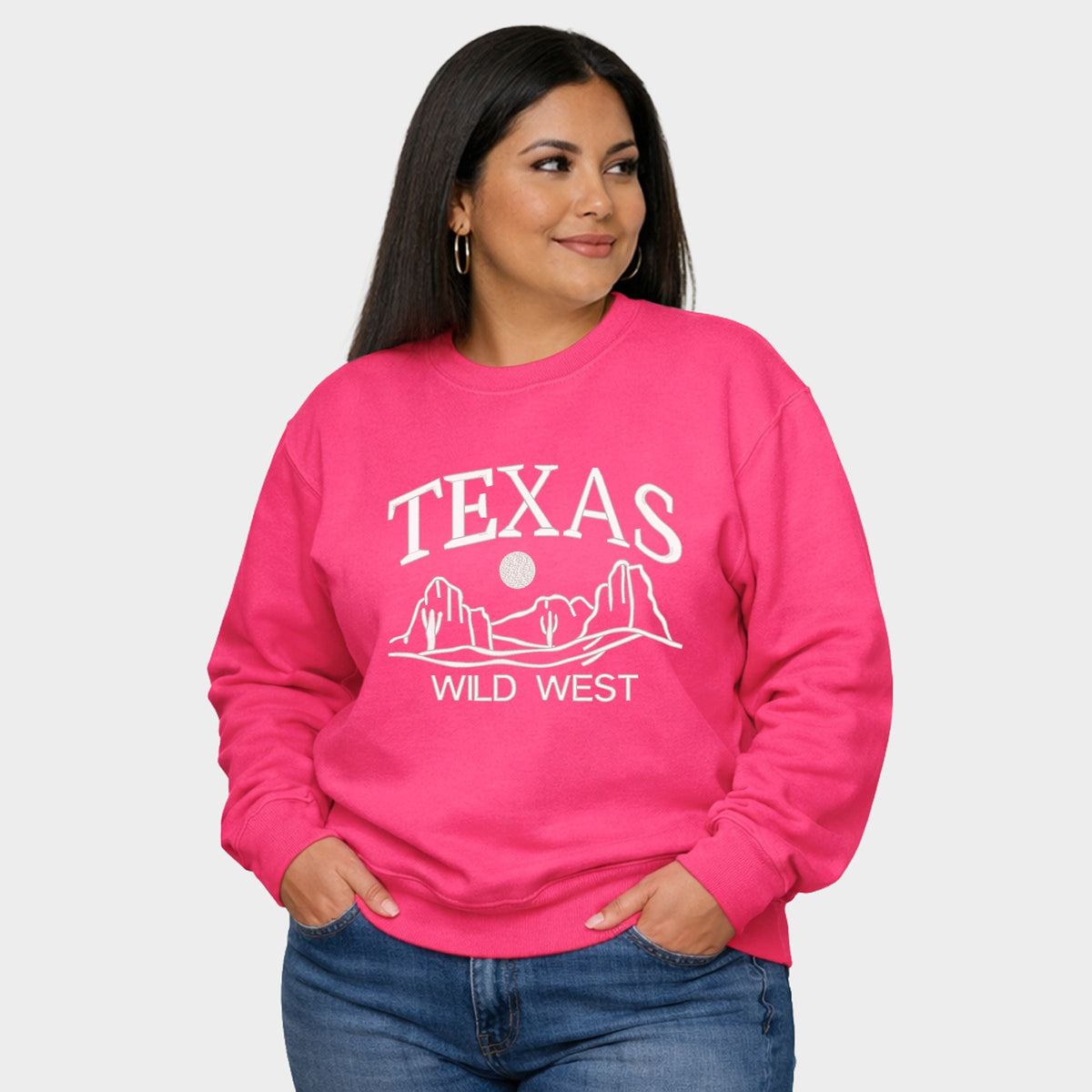 Embroidered Texas Wild West - Women's Plus Sweatshirt