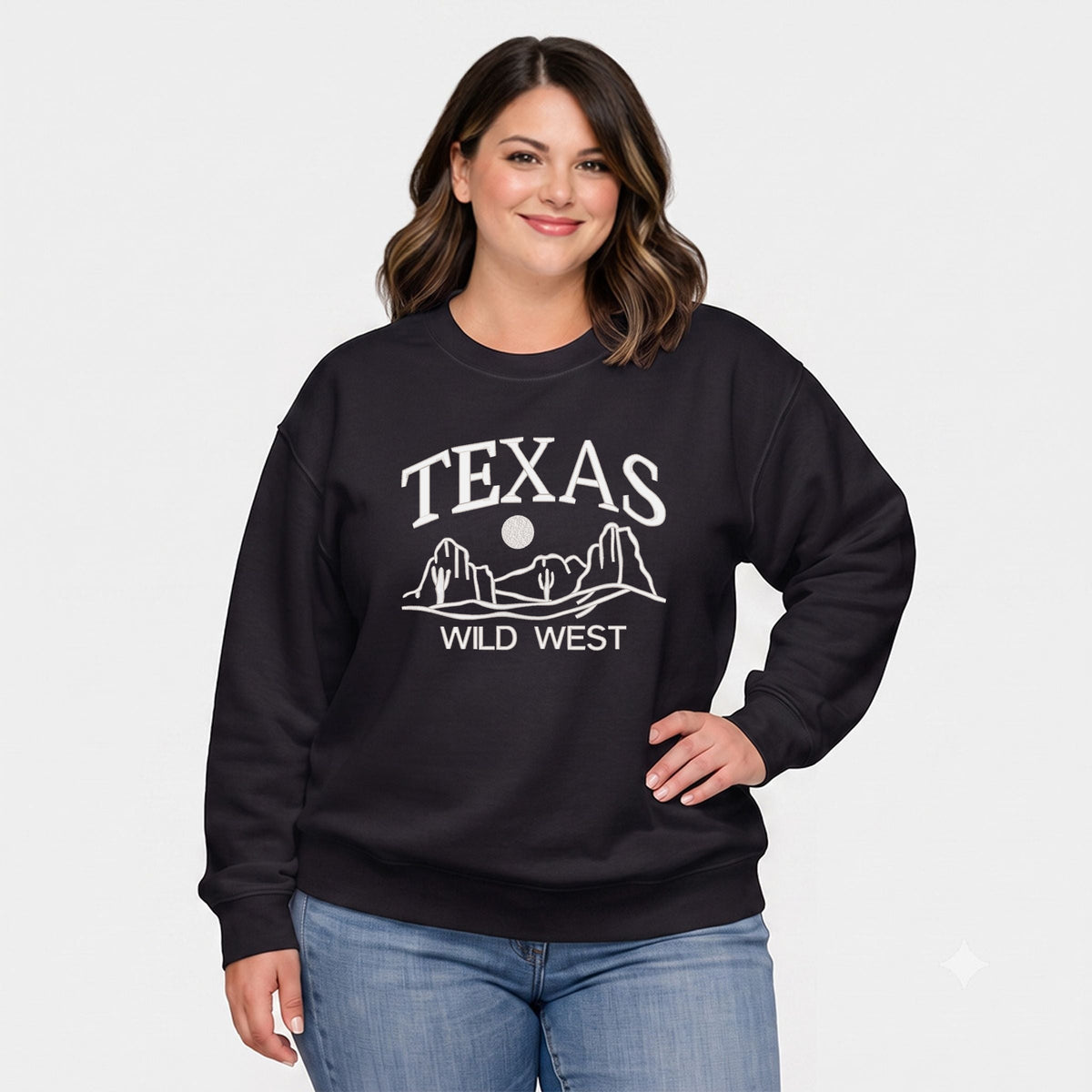 Embroidered Texas Wild West - Women's Plus Sweatshirt