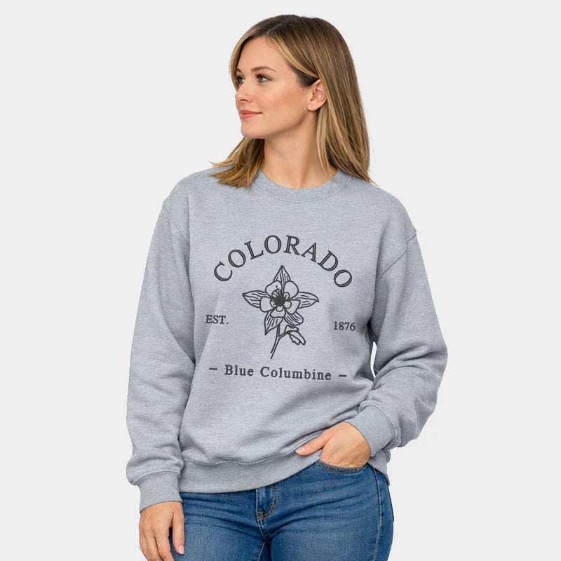 Embroidered Colorado Flower - Women's Graphic Sweatshirt