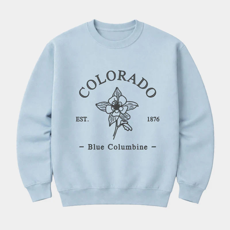 Embroidered Colorado Flower - Women's Graphic Sweatshirt
