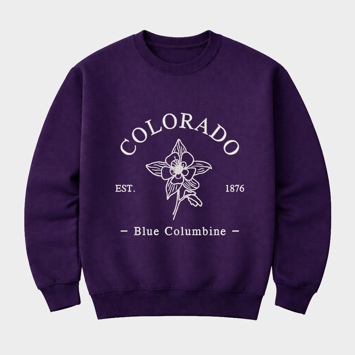 Embroidered Colorado Flower - Women's Graphic Sweatshirt