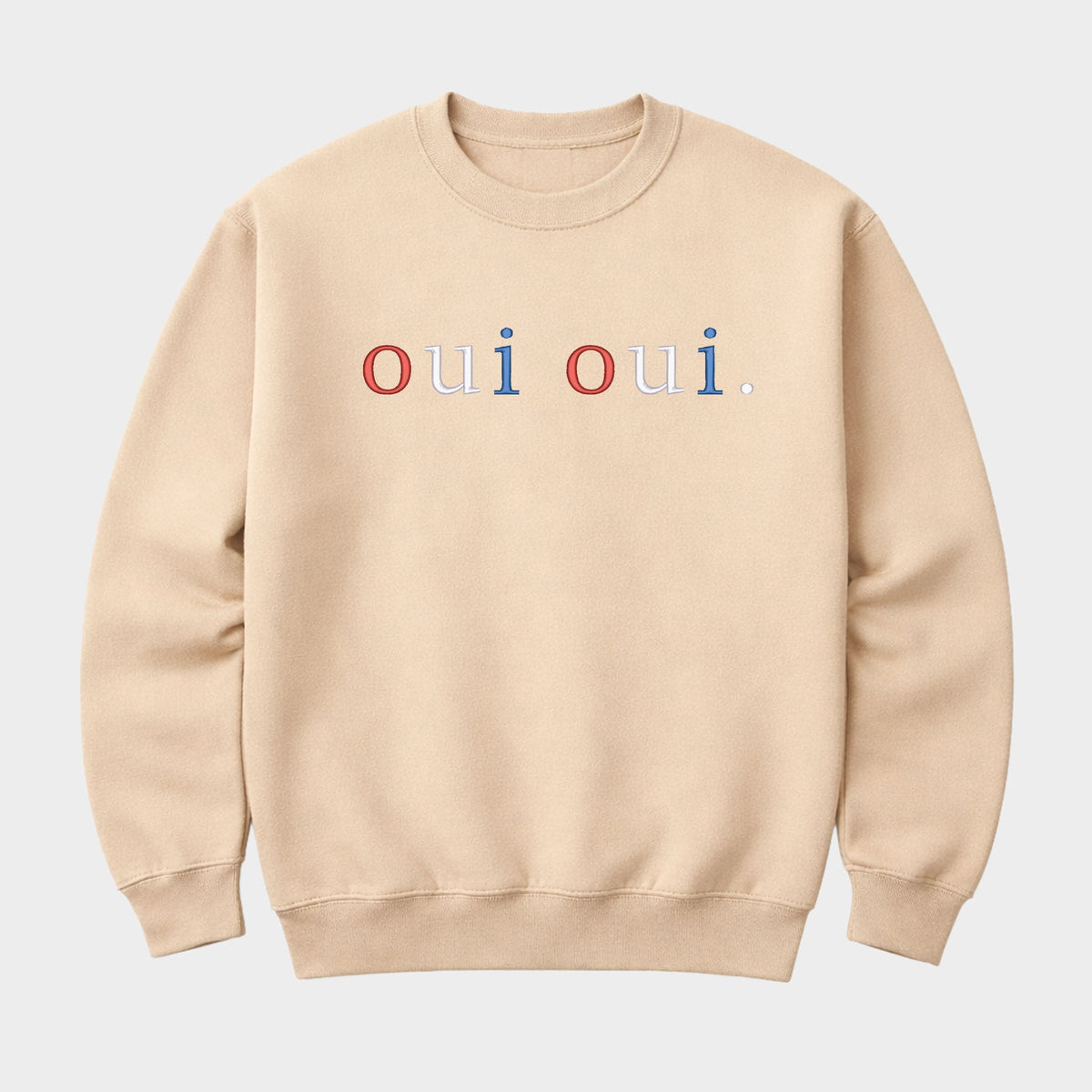 Embroidered Oui Oui Typewriter - Women's Graphic Sweatshirt
