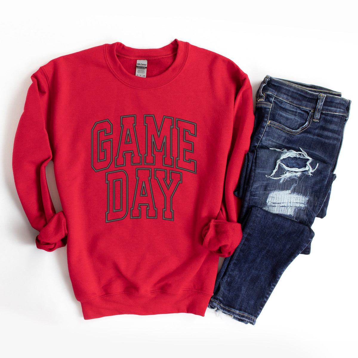 Embroidered Game Day Arched - Women's Graphic Sweatshirt