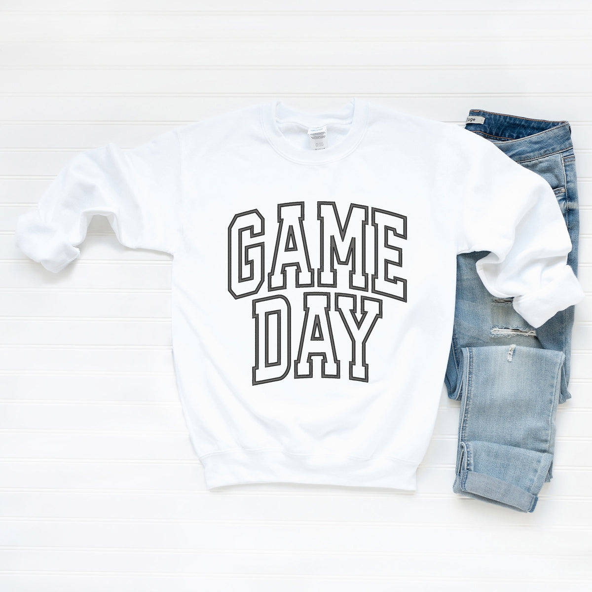 Embroidered Game Day Arched - Women's Graphic Sweatshirt