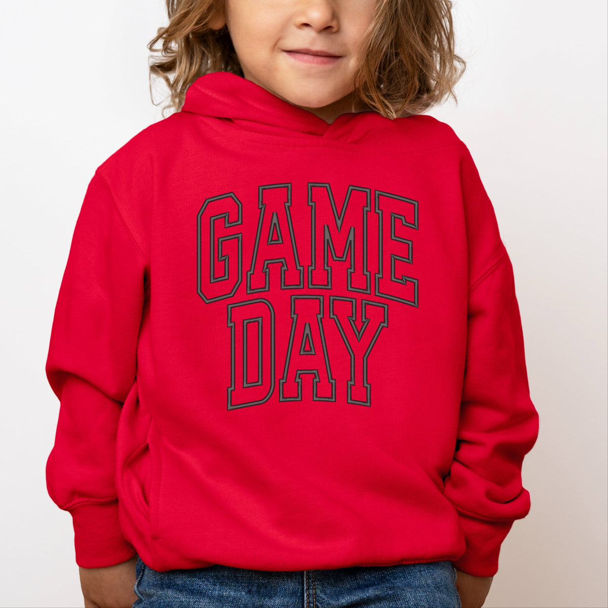 Embroidered Game Day Arched - Toddler Hoodie
