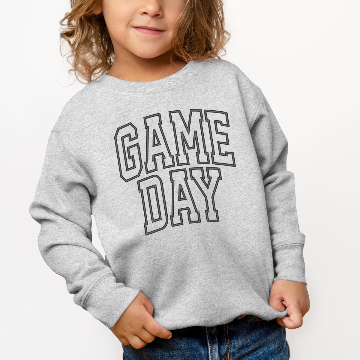 Embroidered Game Day Arched - Toddler Graphic Sweatshirt