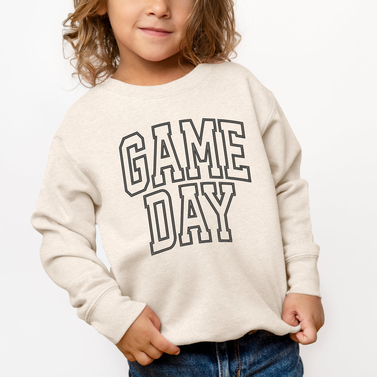 Embroidered Game Day Arched - Toddler Graphic Sweatshirt