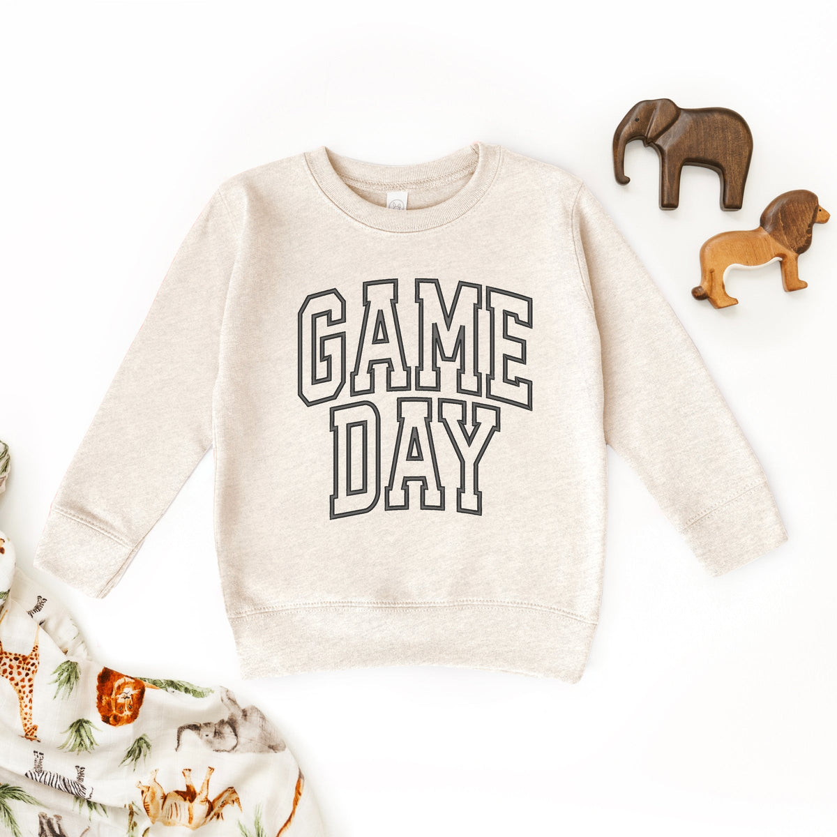 Embroidered Game Day Arched - Toddler Graphic Sweatshirt