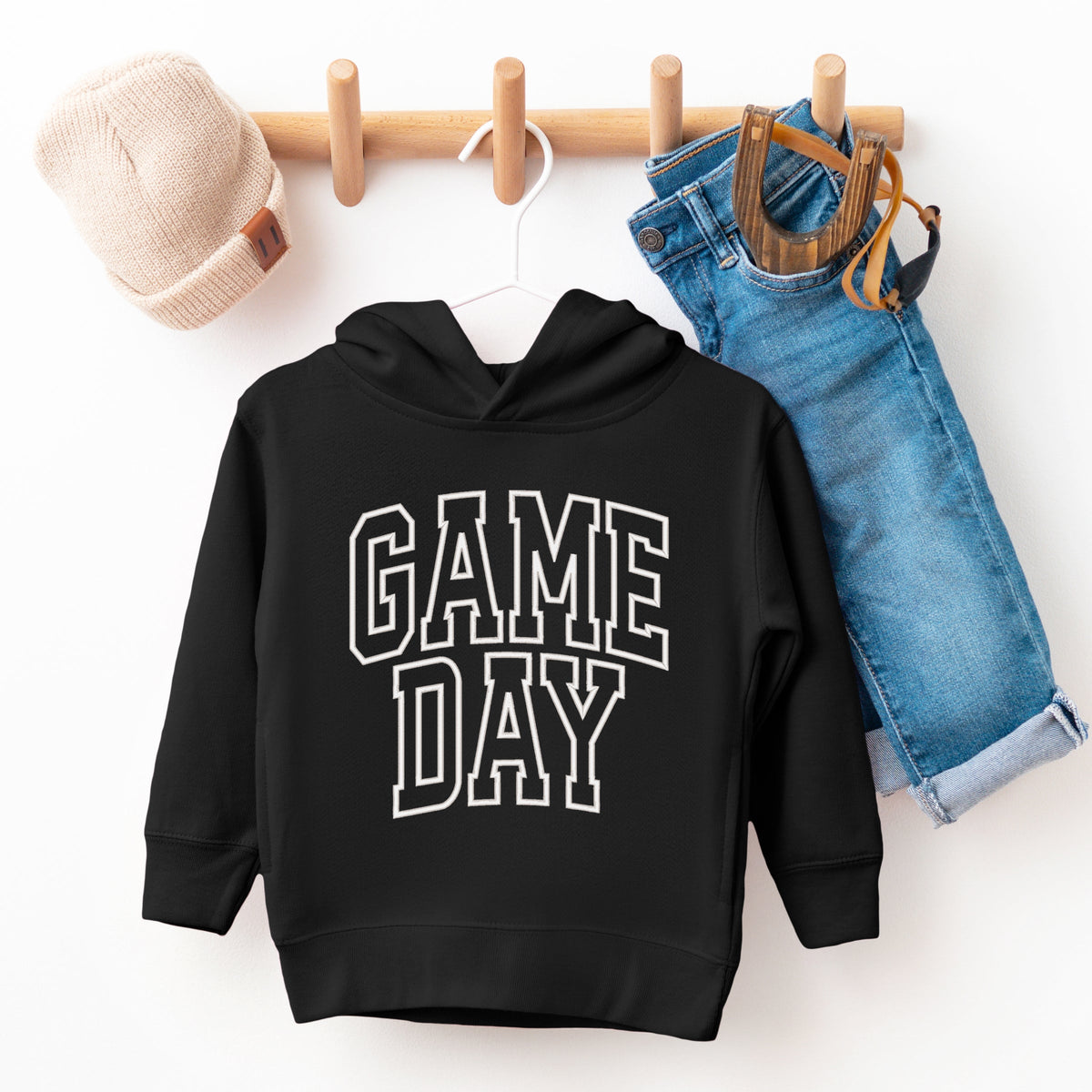Embroidered Game Day Arched - Toddler Hoodie