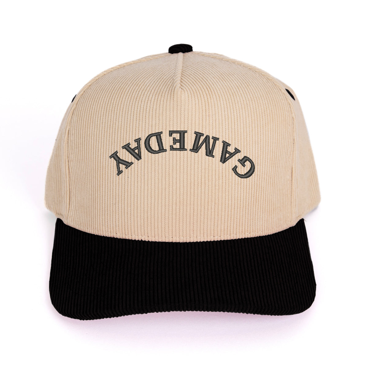 3D Puff Embroidered Game Day Upside Down Arch - Women's Corduroy Trucker Hat