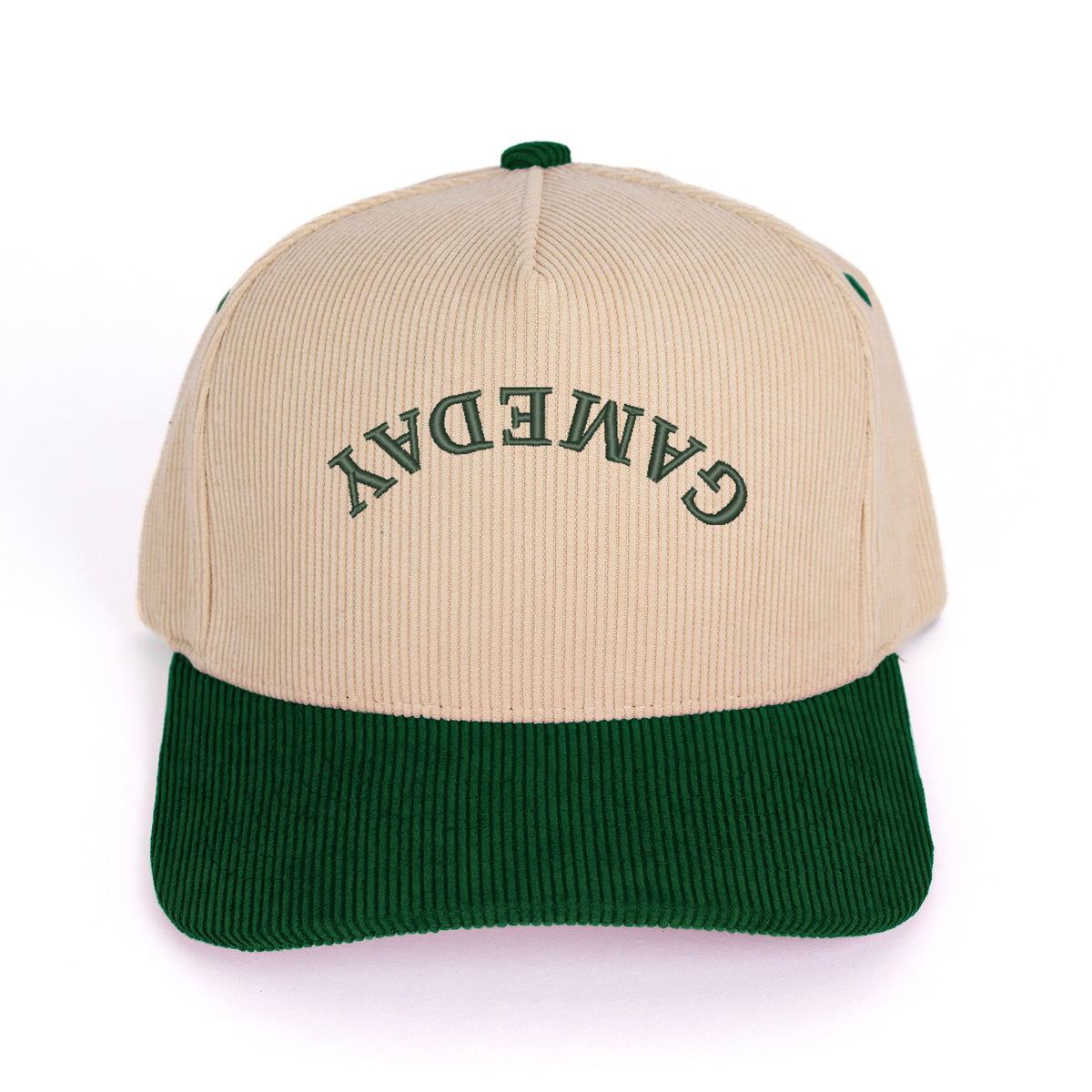 3D Puff Embroidered Game Day Upside Down Arch - Women's Corduroy Trucker Hat