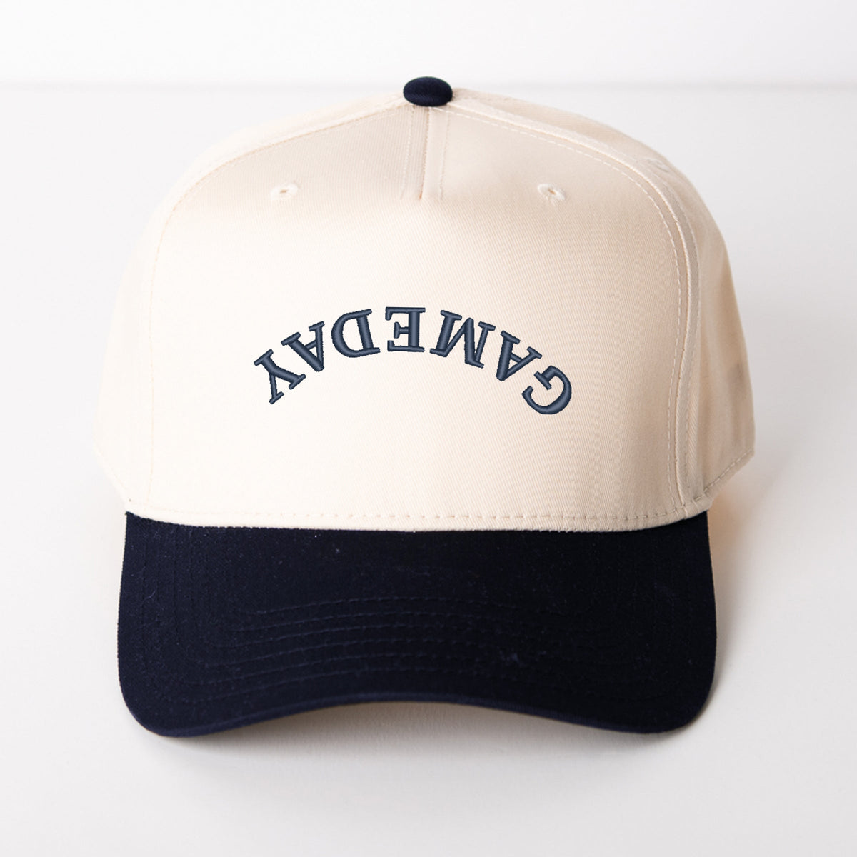 3D Puff Embroidered Game Day Upside Down Arch - Women's Canvas Trucker Hat
