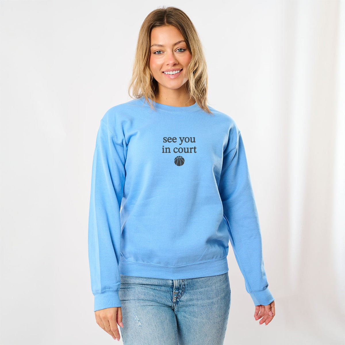Embroidered See You In Court - Women's Graphic Sweatshirt