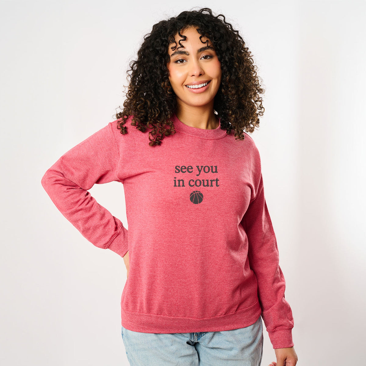 Embroidered See You In Court - Women's Graphic Sweatshirt