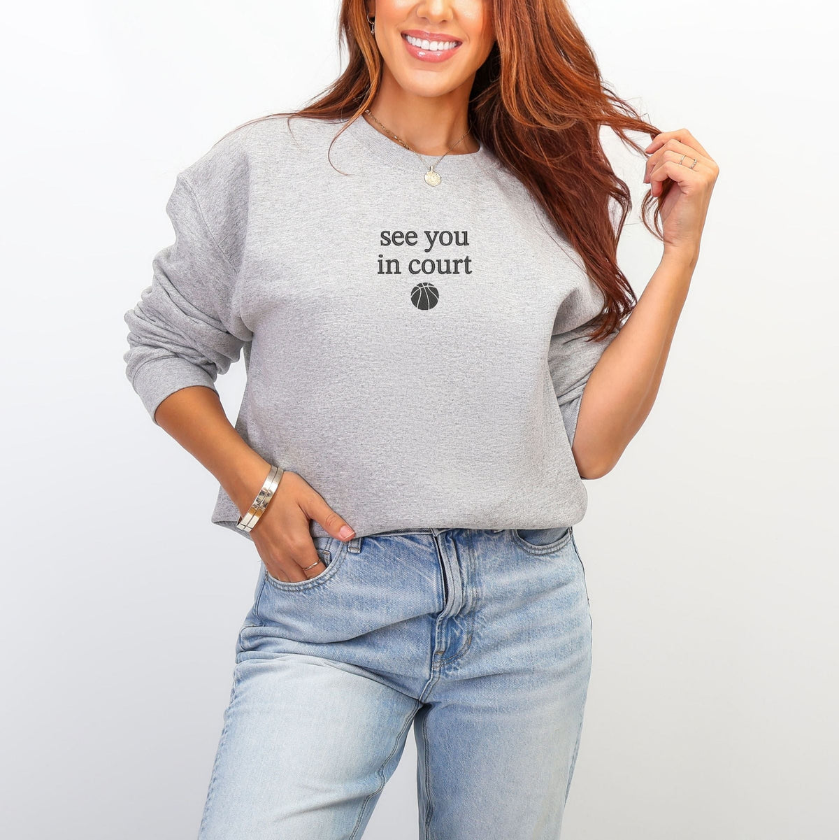 Embroidered See You In Court - Women's Graphic Sweatshirt