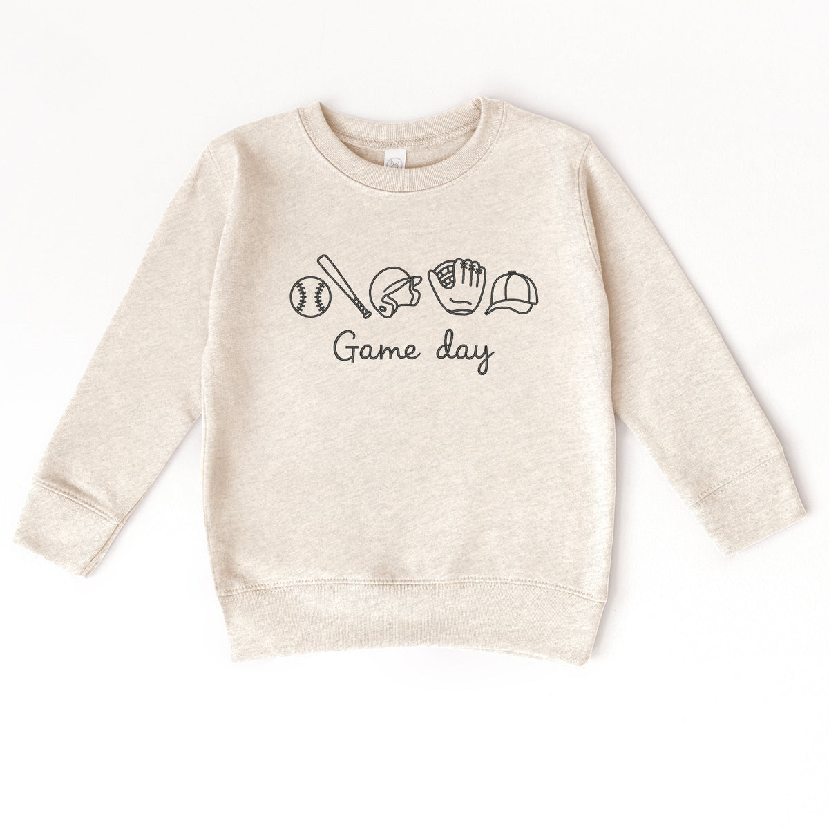 Embroidered Baseball Game Day Icons - Toddler Graphic Sweatshirt