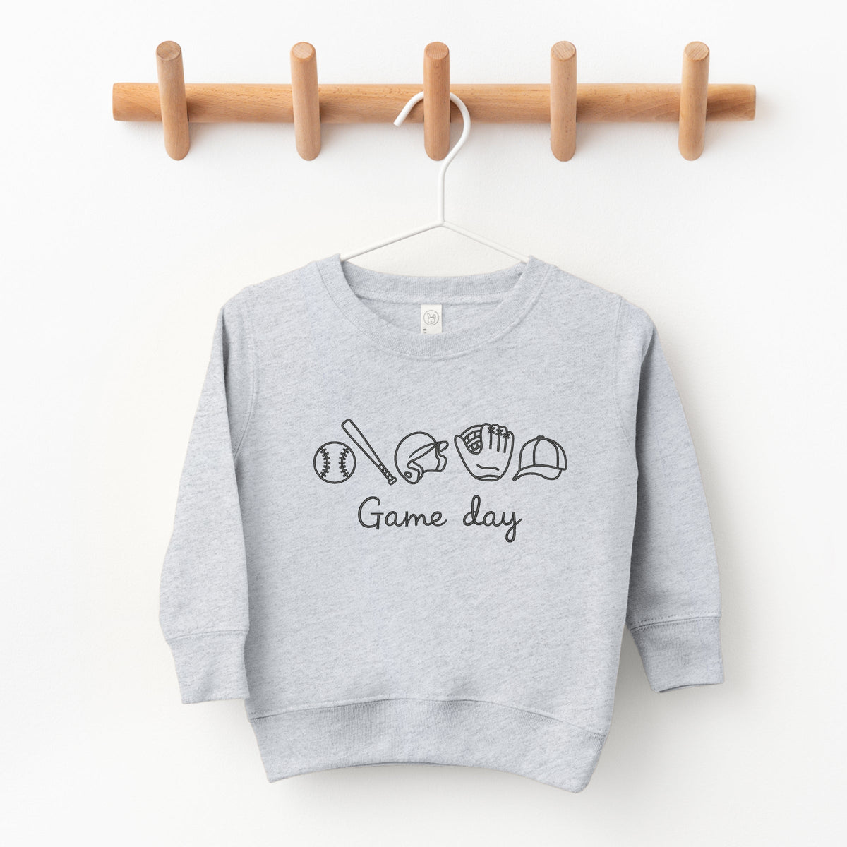 Embroidered Baseball Game Day Icons - Toddler Graphic Sweatshirt