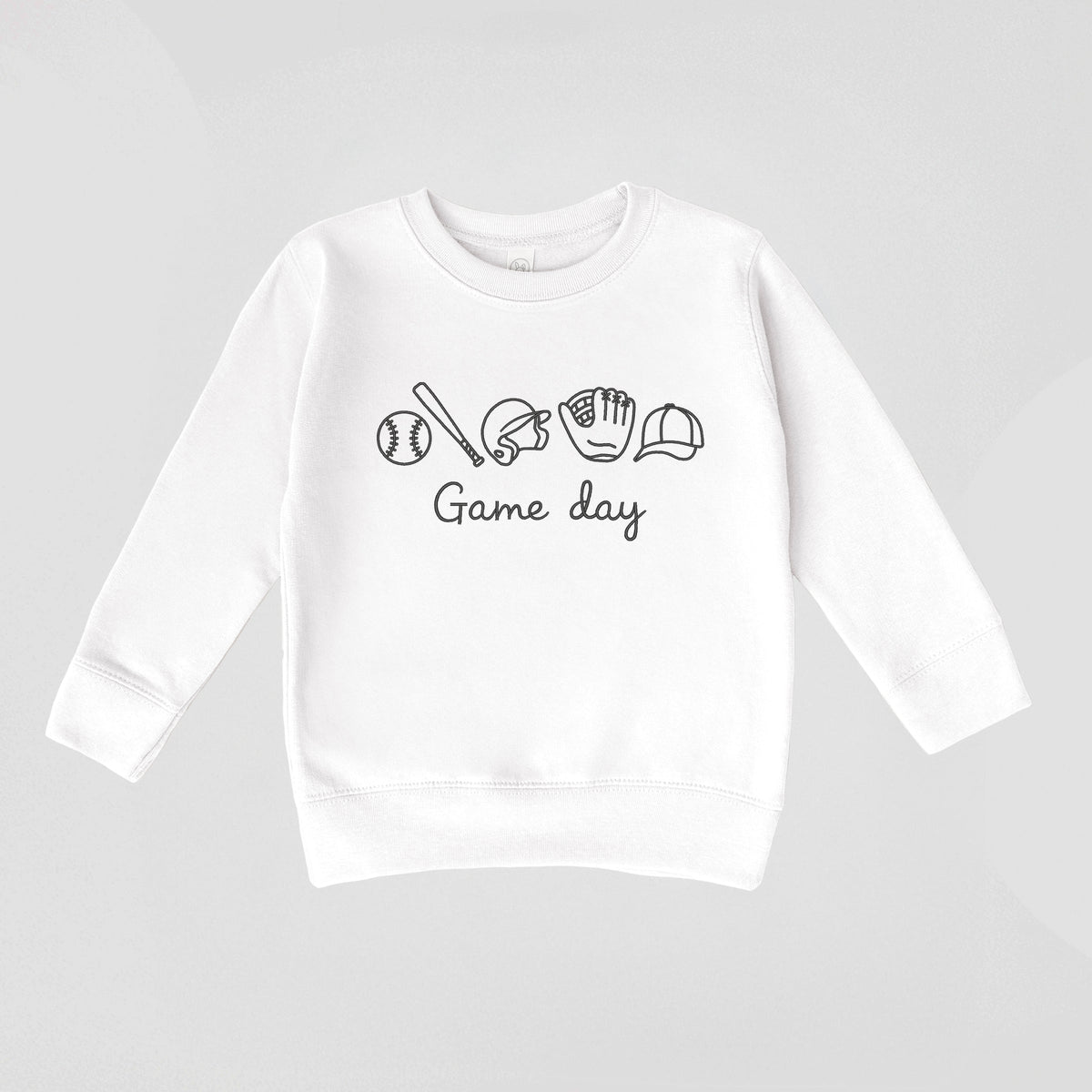 Embroidered Baseball Game Day Icons - Toddler Graphic Sweatshirt