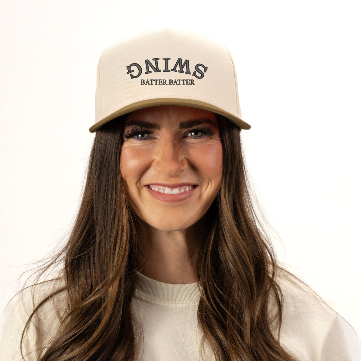 Upside Down Swing Batter Batter - Women's Canvas Trucker Hat