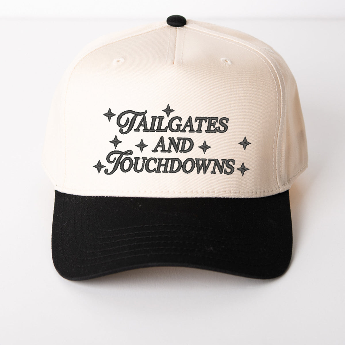 Embroidered Tailgates And Touch Downs Stars - Women's Canvas Trucker Hat