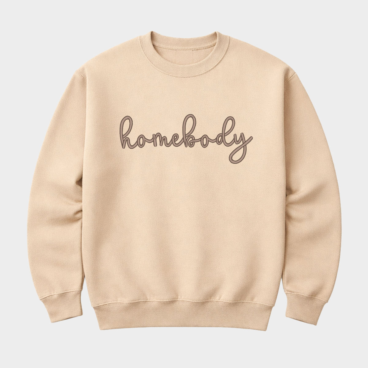 Embroidered Homebody Cursive - Women's Graphic Sweatshirt