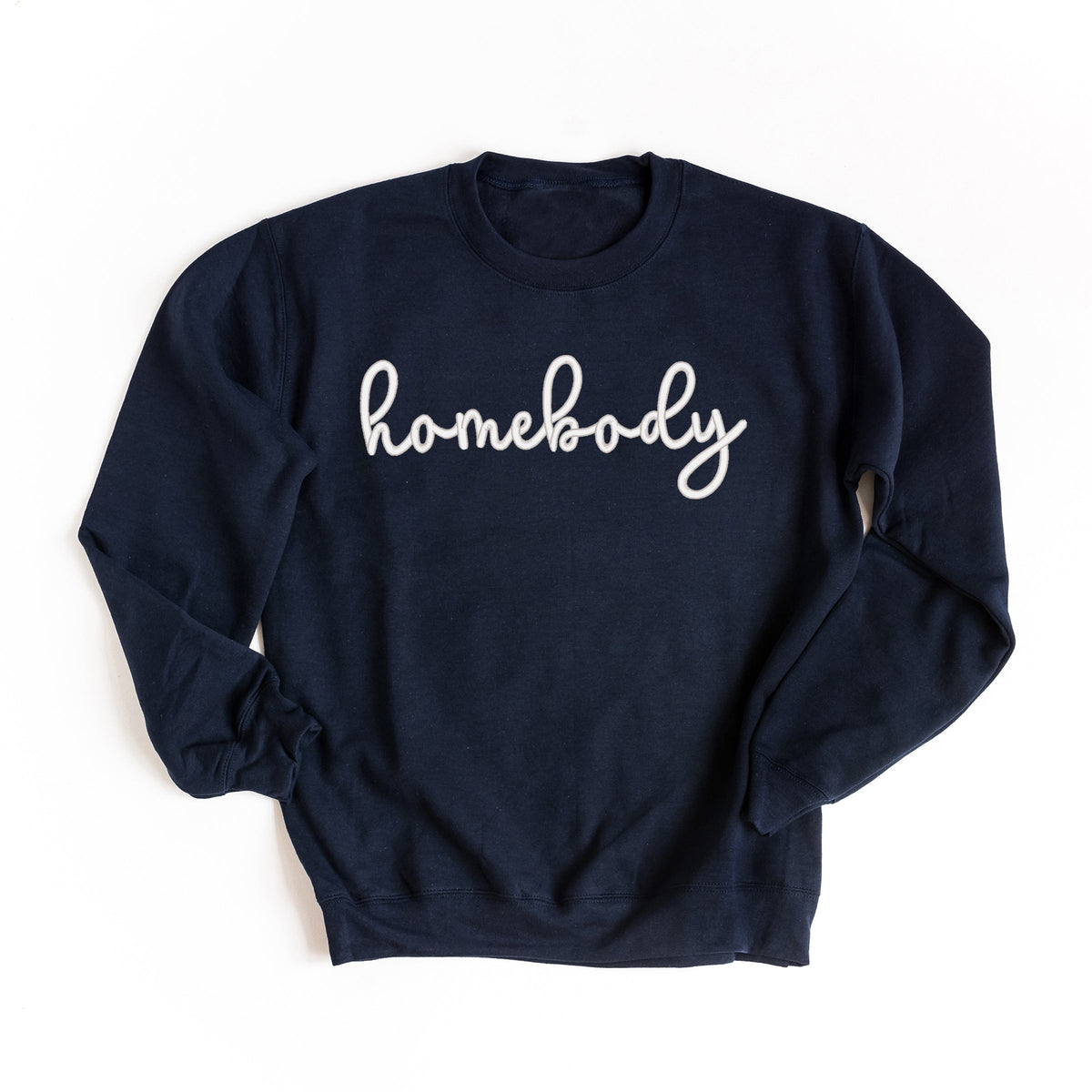 Embroidered Homebody Cursive - Women's Graphic Sweatshirt