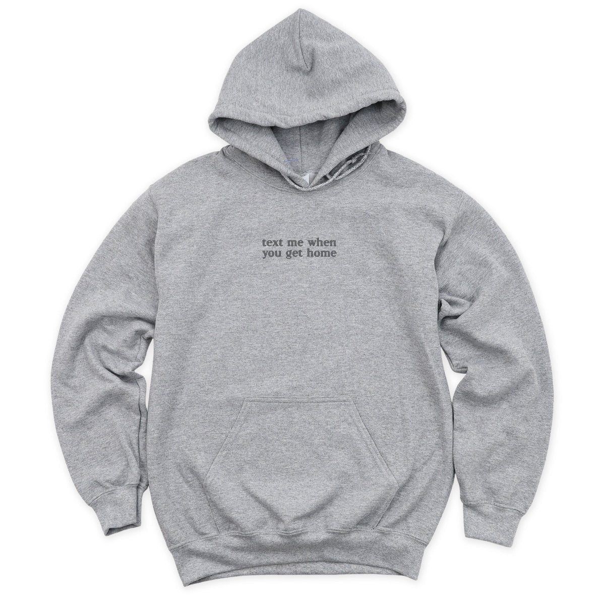 Embroidered Text Me When You Get Home - Women's Graphic Hoodie