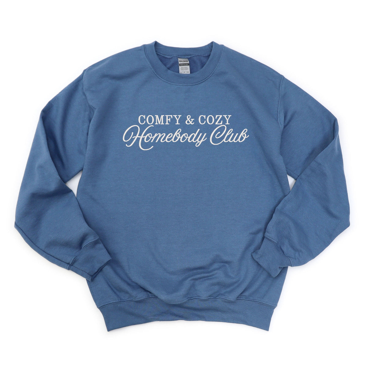 Embroidered Comfy & Cozy Homebody Club - Women's Graphic Sweatshirt