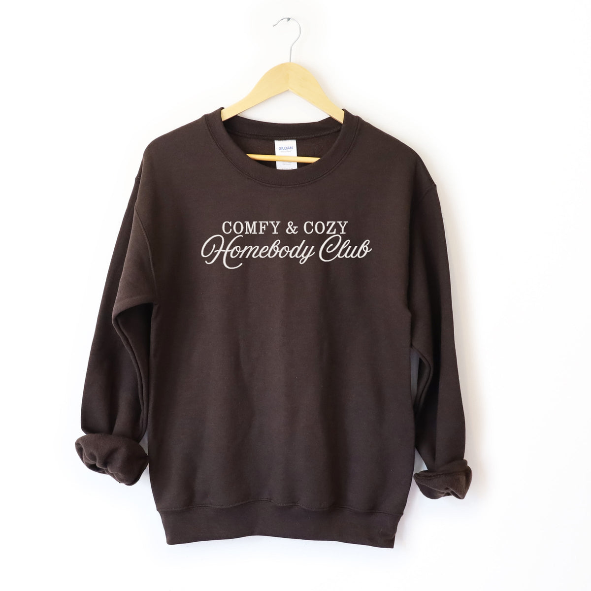 Embroidered Comfy & Cozy Homebody Club - Women's Graphic Sweatshirt