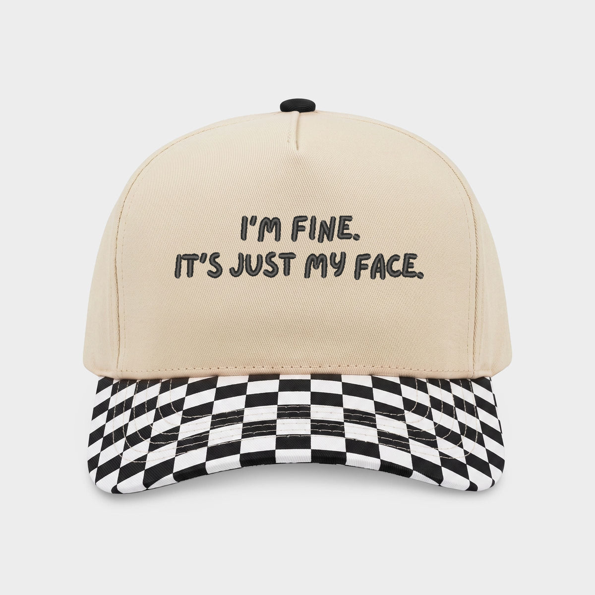 Embroidered It's Just My Face - Women's Canvas Trucker Hat