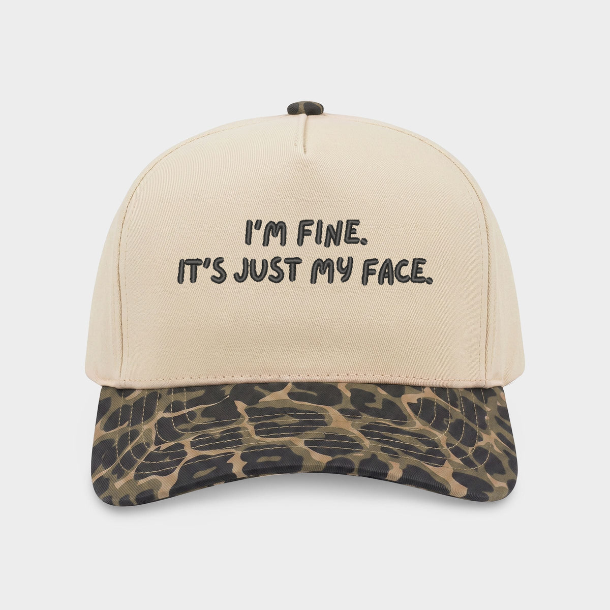 Embroidered It's Just My Face - Women's Canvas Trucker Hat