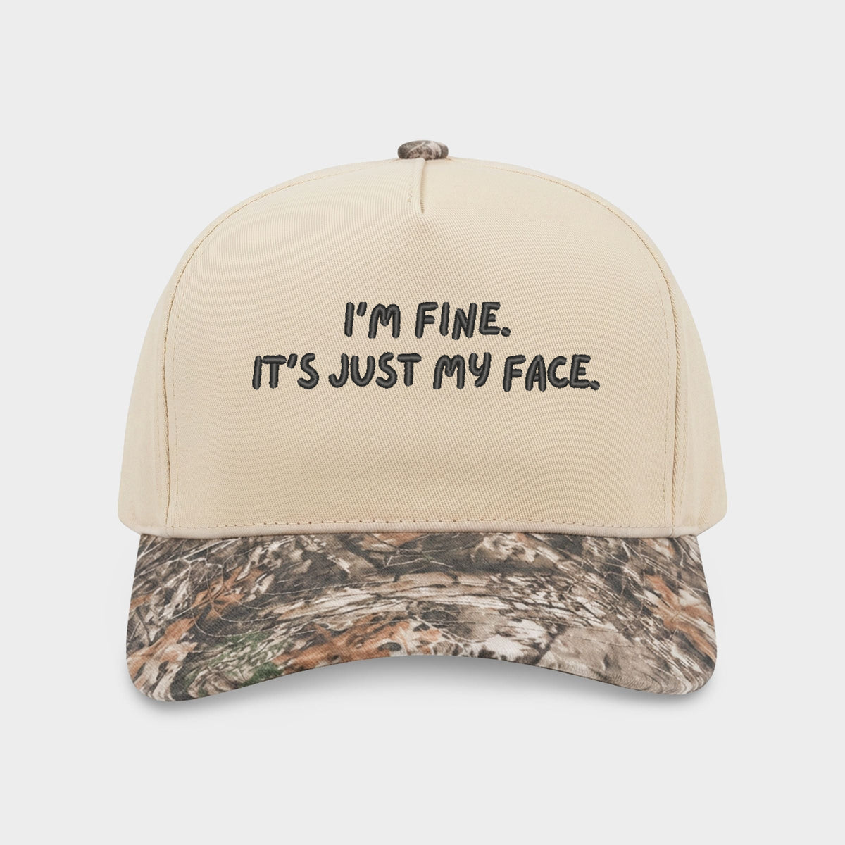 Embroidered It's Just My Face - Women's Canvas Trucker Hat