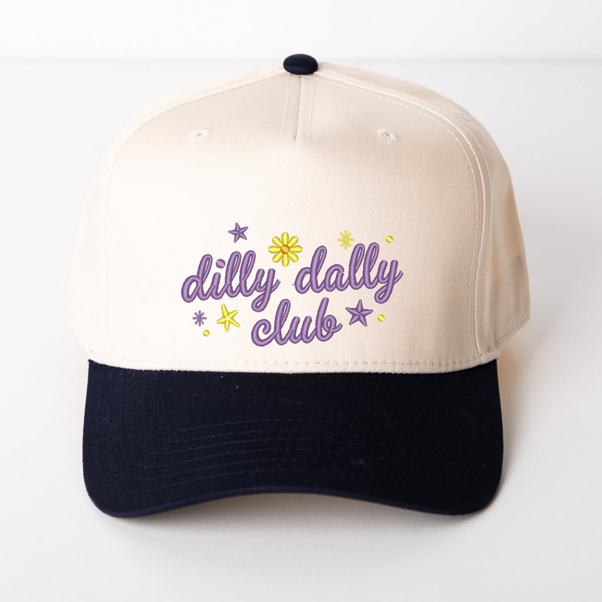 Embroidered Dilly Dally Club Stars - Women's Canvas Trucker Hat
