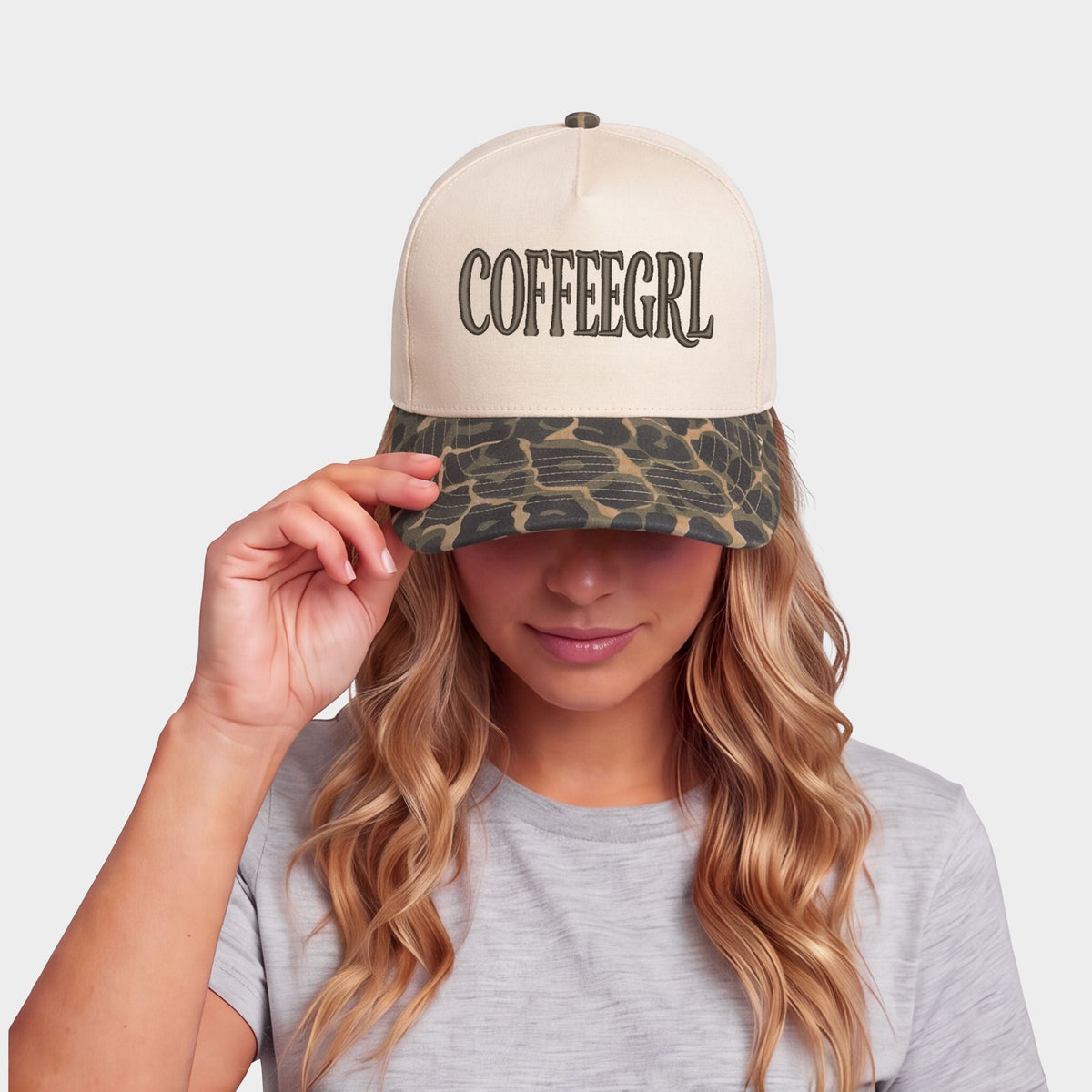 Embroidered Coffeegrl - Women's Canvas Trucker Hat