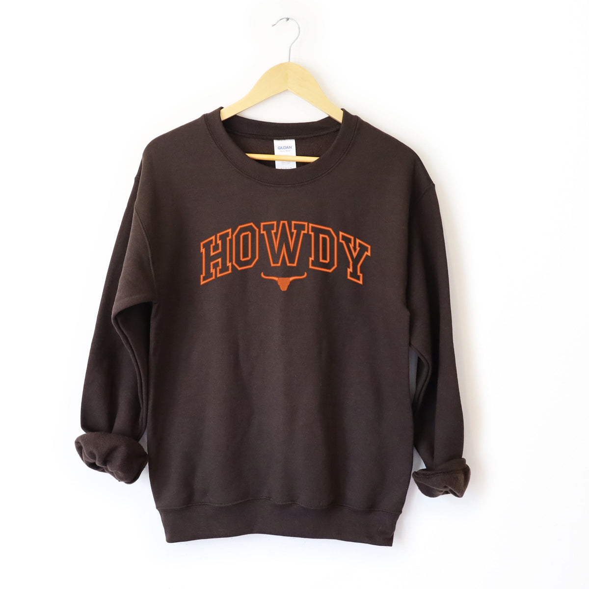 Embroidered Howdy Bull Varsity - Women's Graphic Sweatshirt