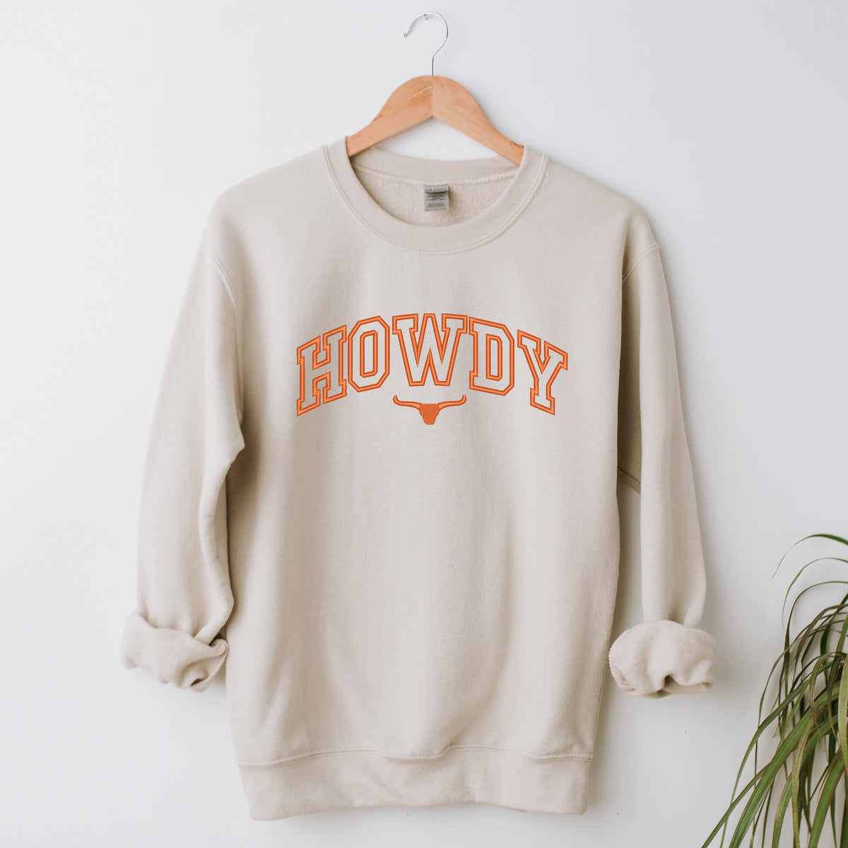 Embroidered Howdy Bull Varsity - Women's Graphic Sweatshirt