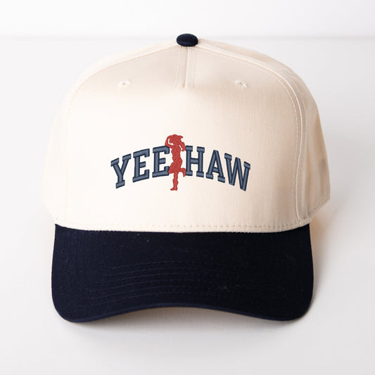 3D Puff Embroidered Yee Haw Cowgirl - Women's Canvas Trucker Hat