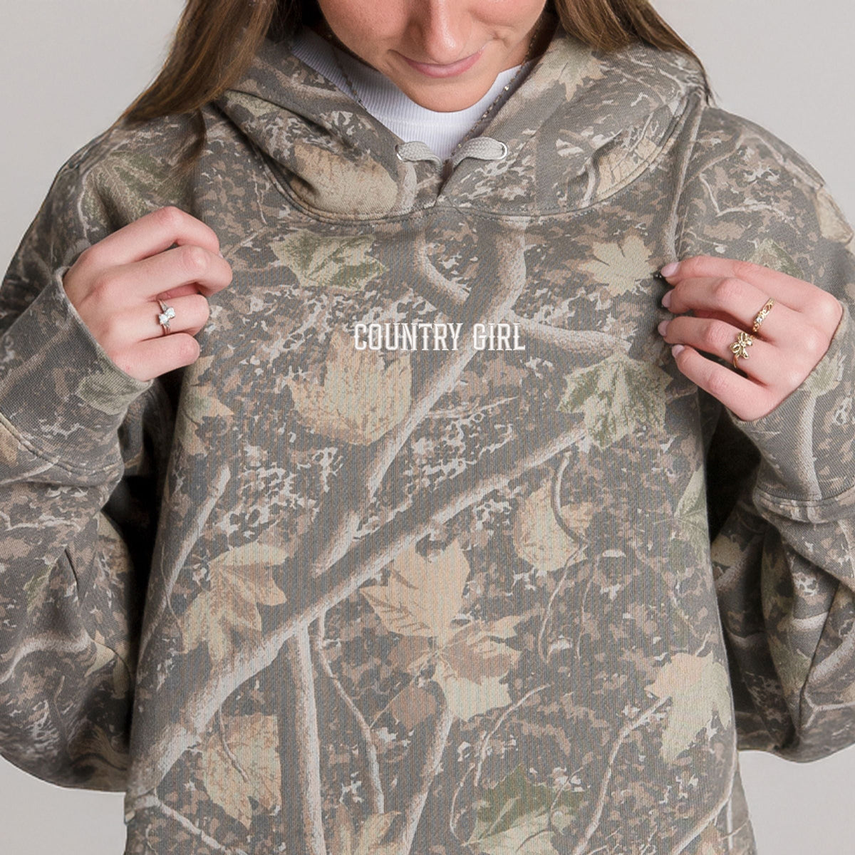 Embroidered Country Girl - Camo Hoodie