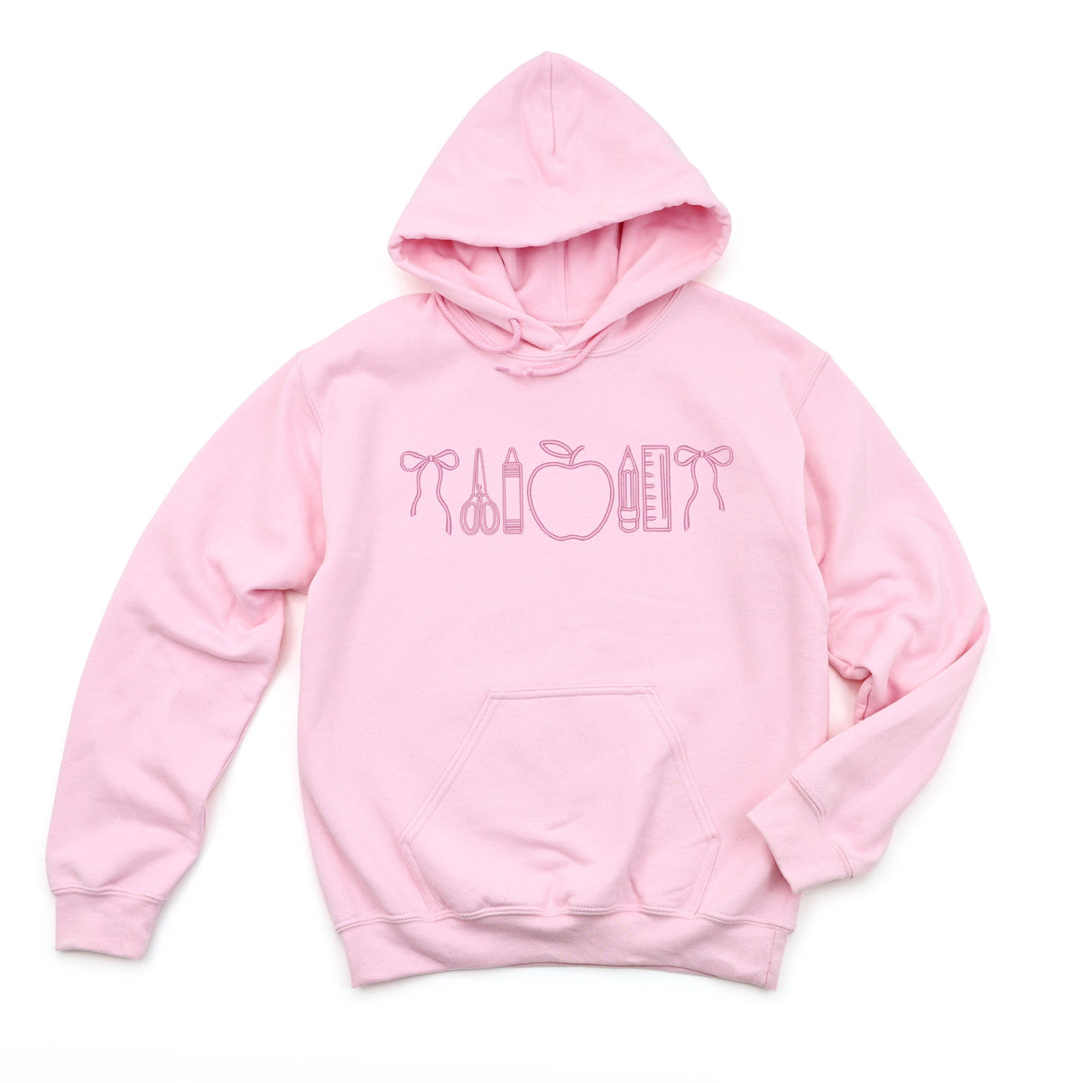Embroidered Bows School Icons - Women's Graphic Hoodie