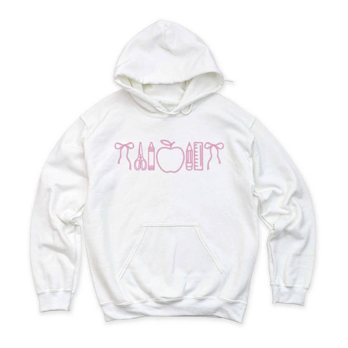 Embroidered Bows School Icons - Women's Graphic Hoodie