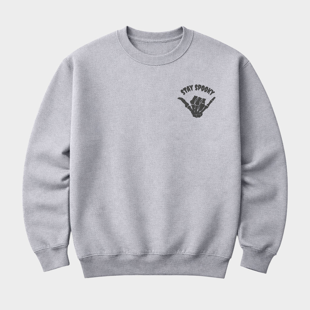 Embroidered Stay Spooky Skeleton Mini - Men's Graphic Sweatshirt