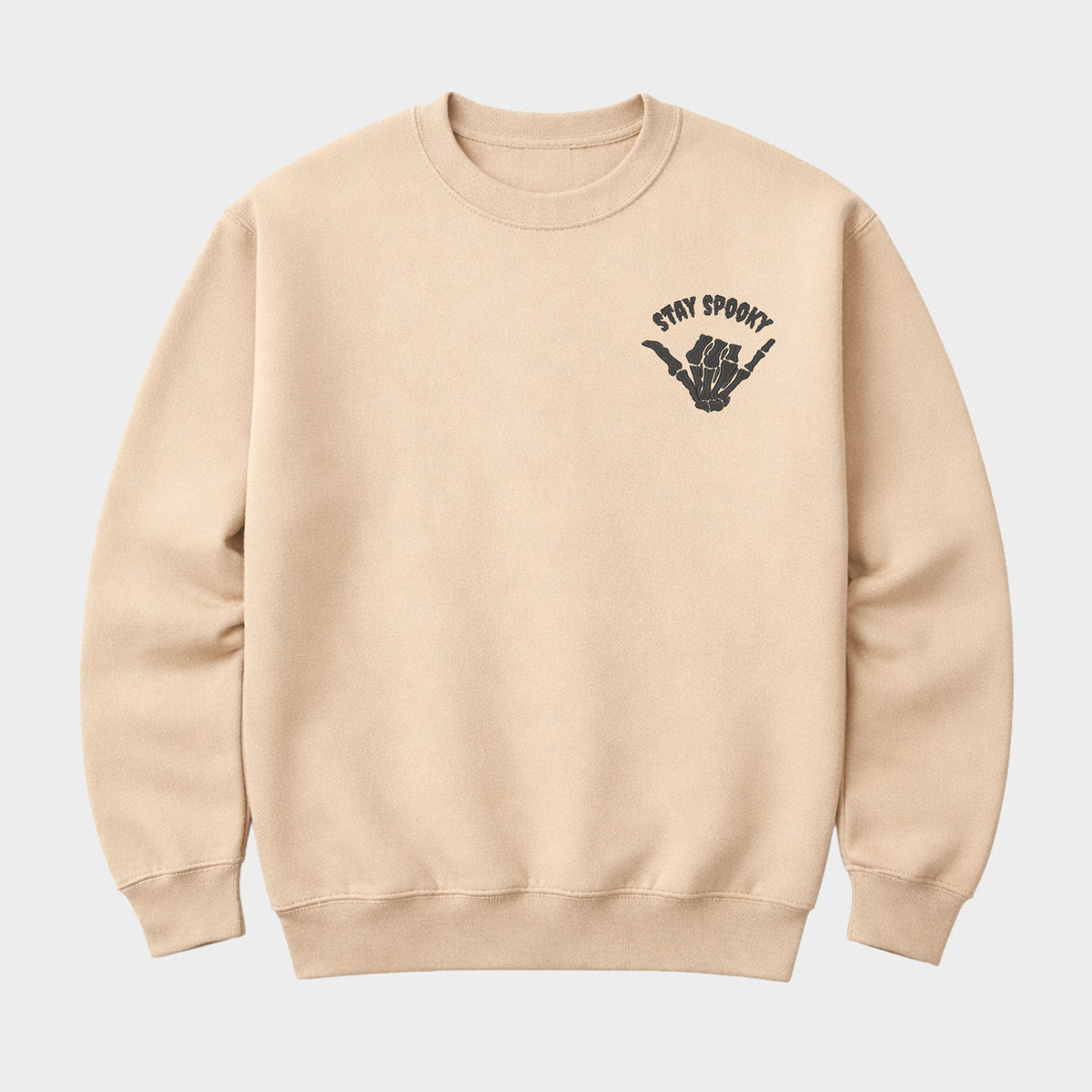 Embroidered Stay Spooky Skeleton Mini - Men's Graphic Sweatshirt