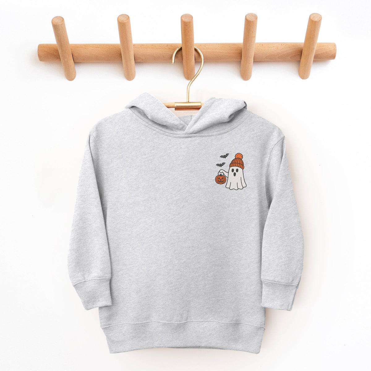 Embroidered Beanie Ghost - Toddler Hoodie