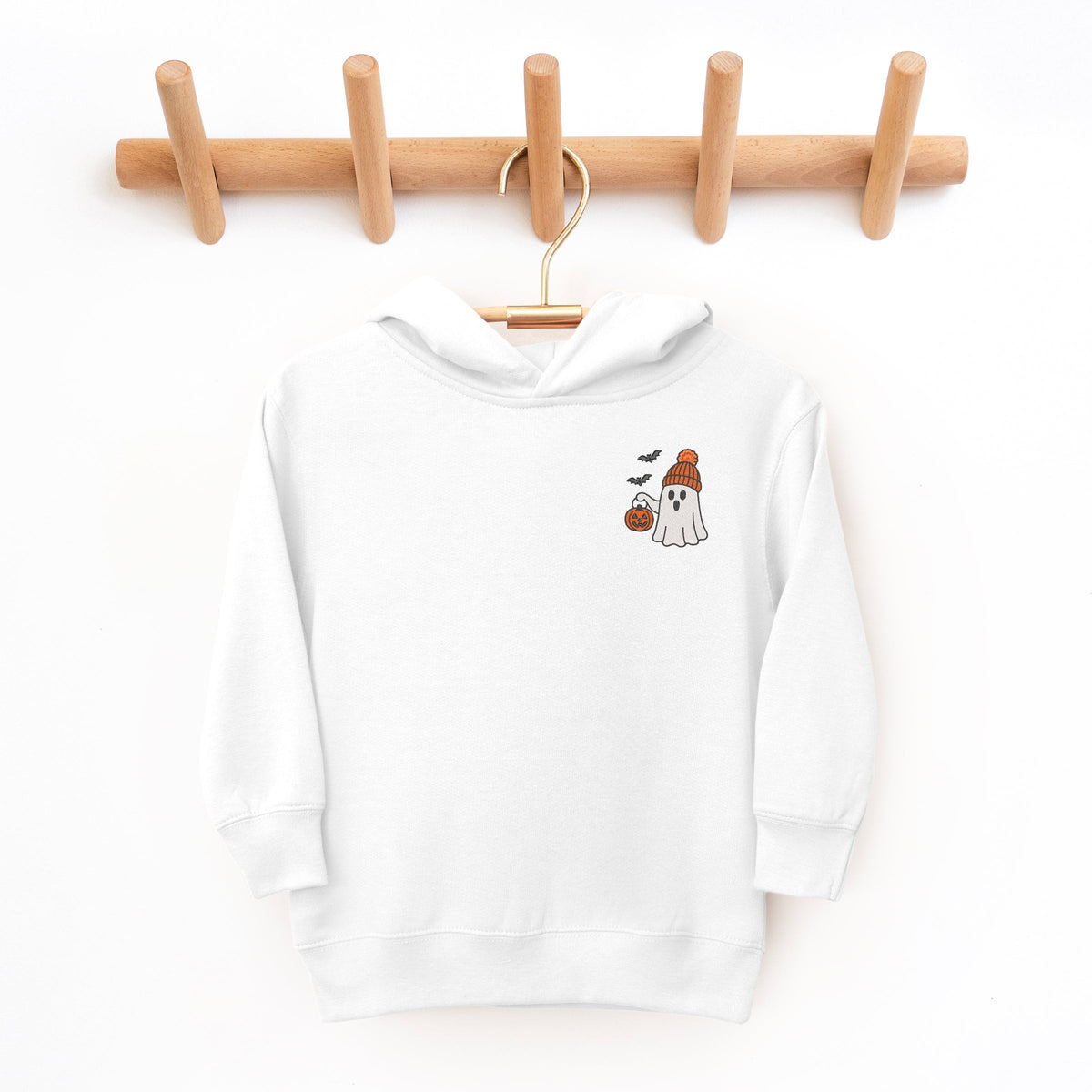 Embroidered Beanie Ghost - Toddler Hoodie