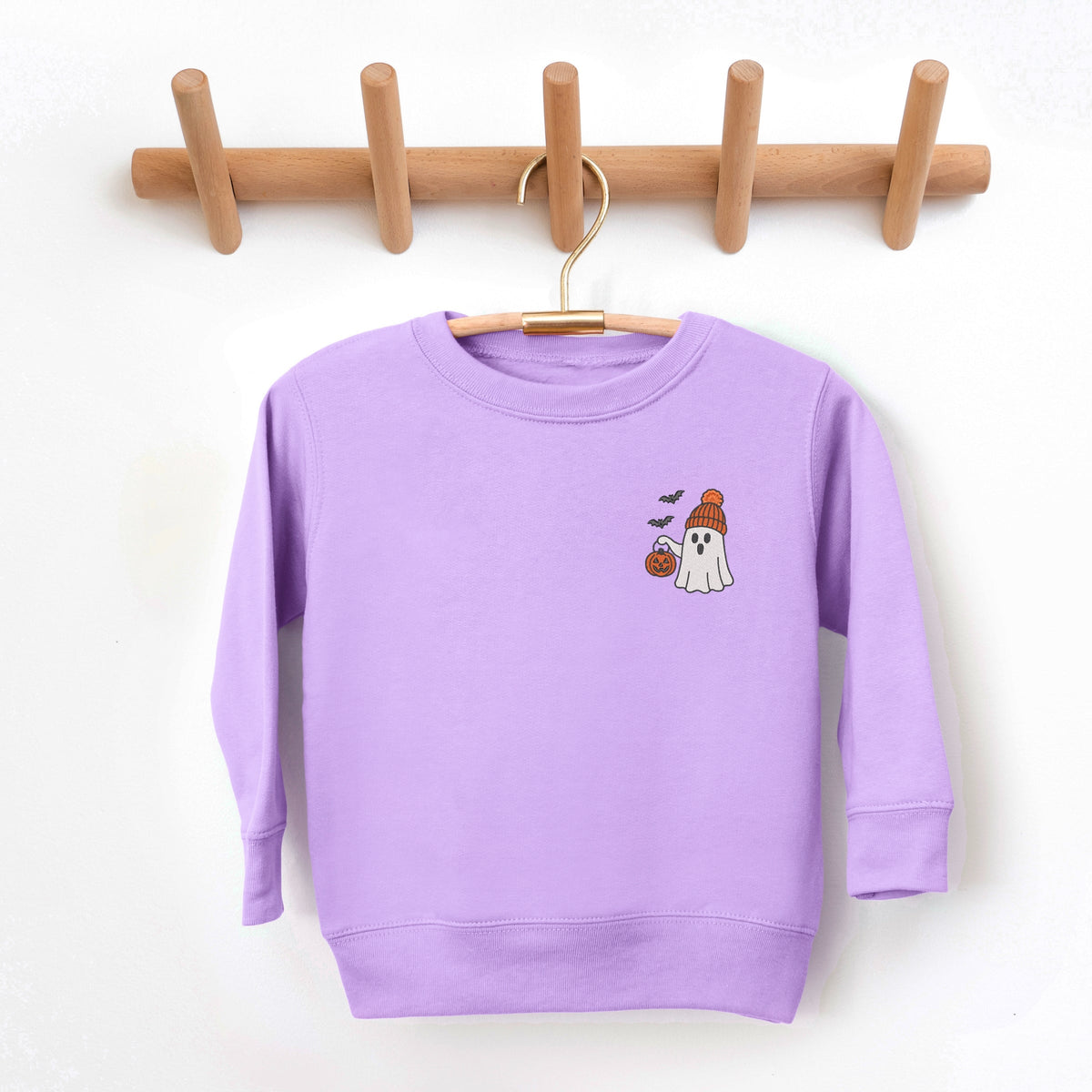 Embroidered Beanie Ghost - Toddler Graphic Sweatshirt