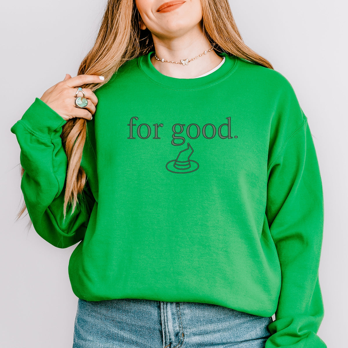 Embroidered Witch For Good - Women's Graphic Sweatshirt
