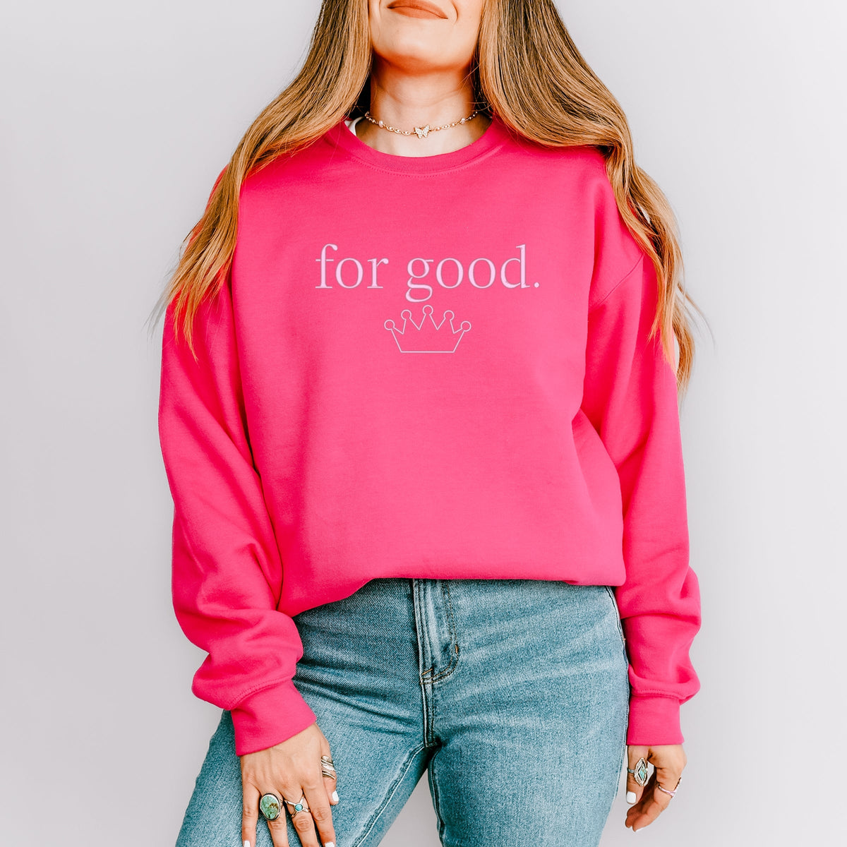 Embroidered Crown For Good - Women's Graphic Sweatshirt